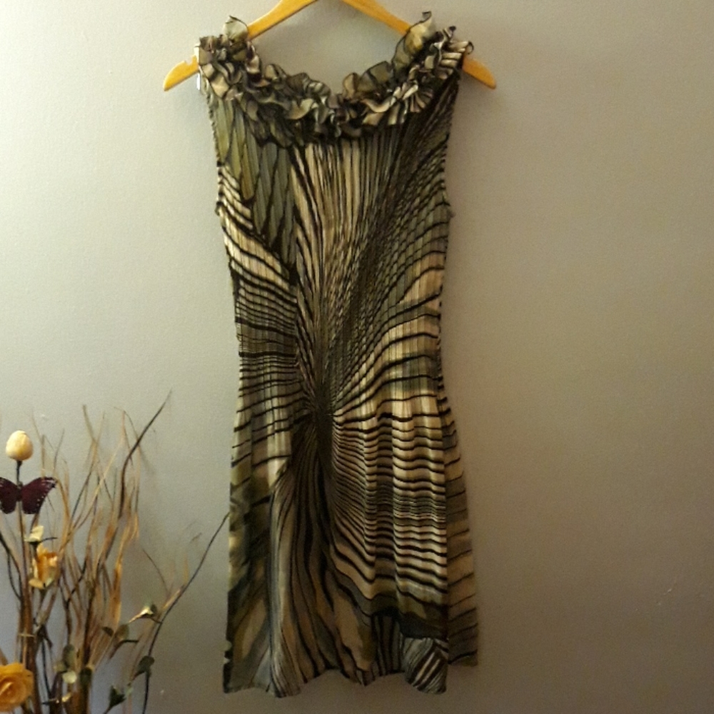 Amanda Lane Ruffle Neck Dress - Picture 2 of 4